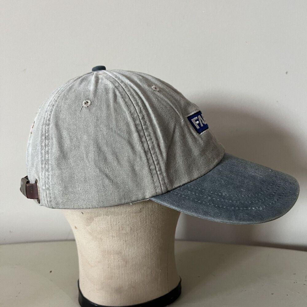 1990s Vintage Mens Gray Fabral Baseball Hat Cap Leather Back Strap - Adams OSFA - Picture 2 of 8